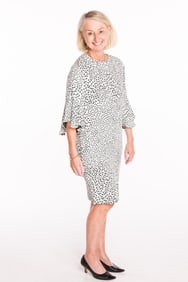 James Hogan Black and White Knit Dress