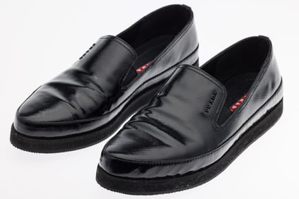 Prada Black Leather Women's Loafers, Size 8