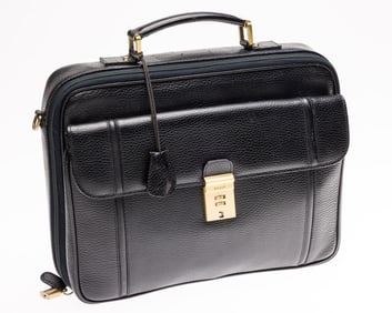 Bally Black Leather Brief Case, c. 1990's