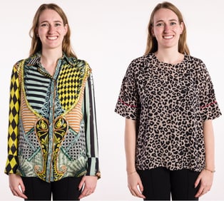 Balmain Silk Shirt & No 21 Leopard Print Silk Shirt