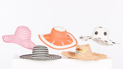 5 Woven Straw Hats incl. Raffaello Bettini