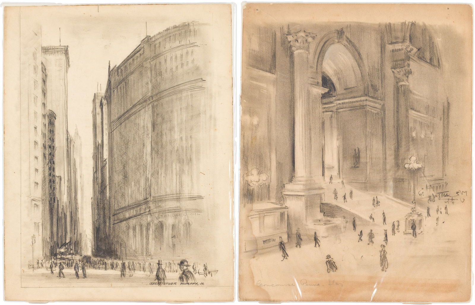 Two Christopher Murphy Jr (1902-1973) Sketches of NY (1 of 9)