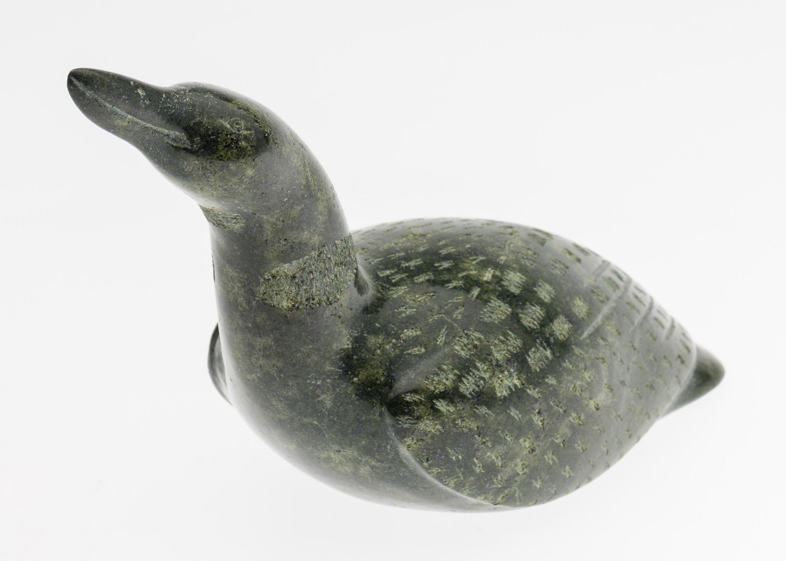 Pauloosie Tunillie (Inuit, b 1976) Carved Stone Loon (1 of 8)