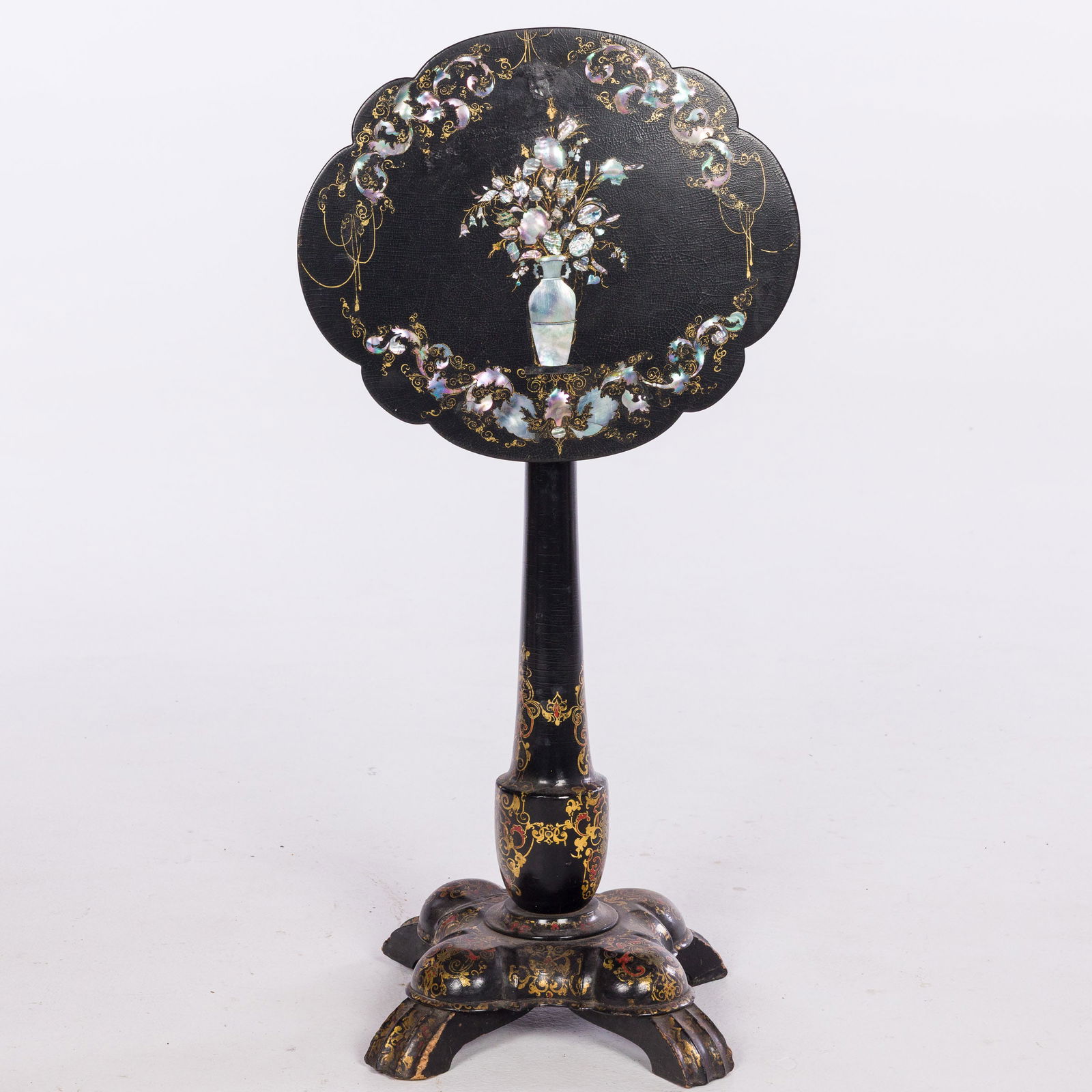Victorian Chinnocks Lacquer Adjustable Pole Screen (1 of 16)