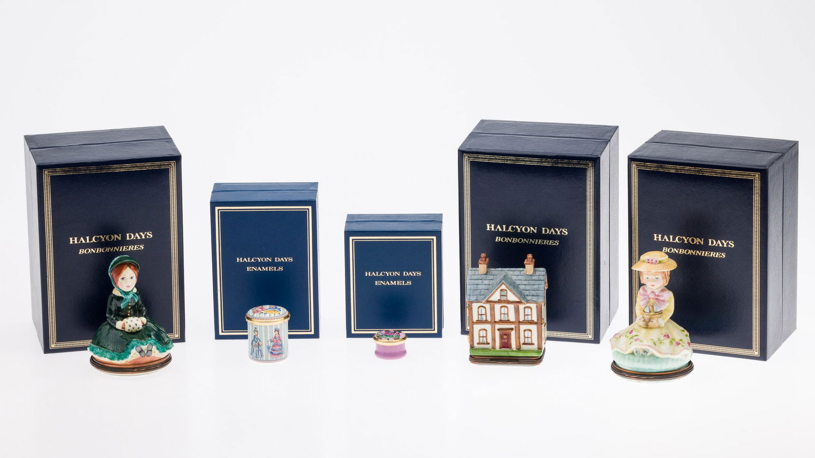 3 Halcyon Days Bonbonnieres & 2 Doll Themed Boxes (1 of 10)