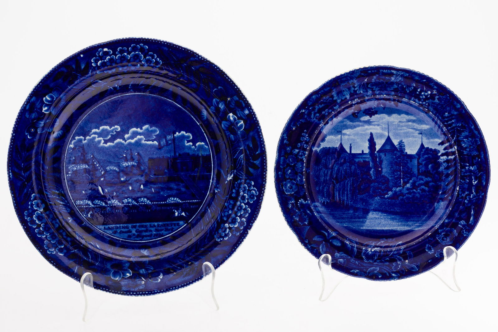 Two Historical Staffordshire Blue & White Plates (1 of 9)