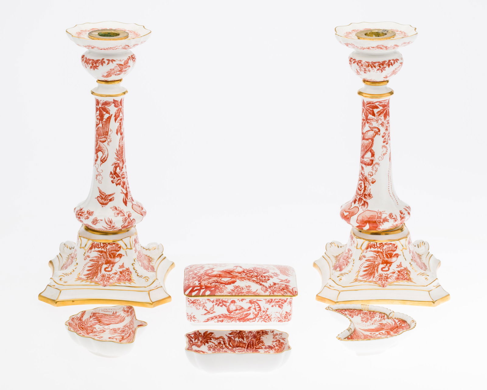 6 Royal Crown Derby Ornge & White Porcelain Articles (1 of 15)