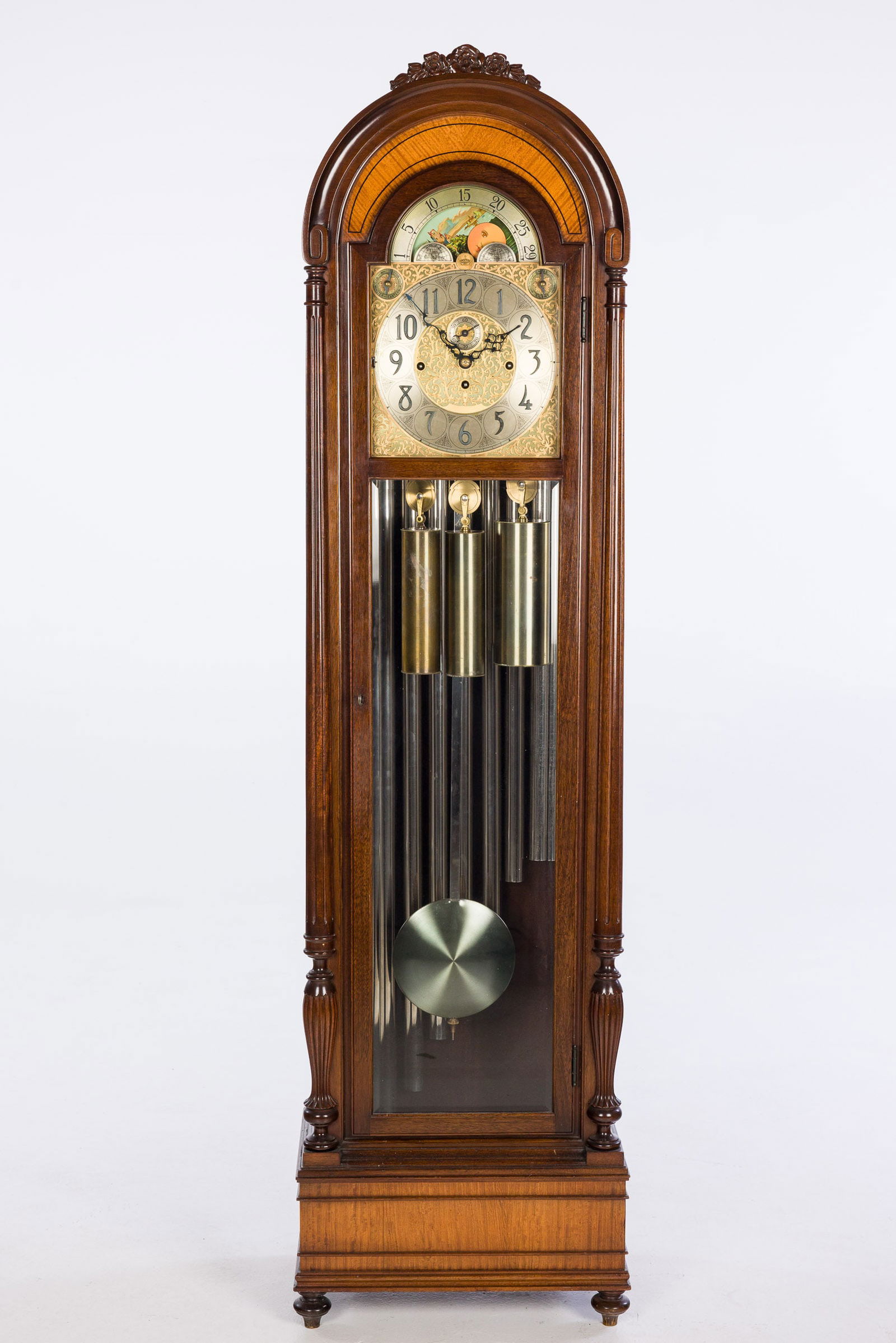 Herschede Virginian 9-Tube Mahog Grandfather Clock (1 of 20)