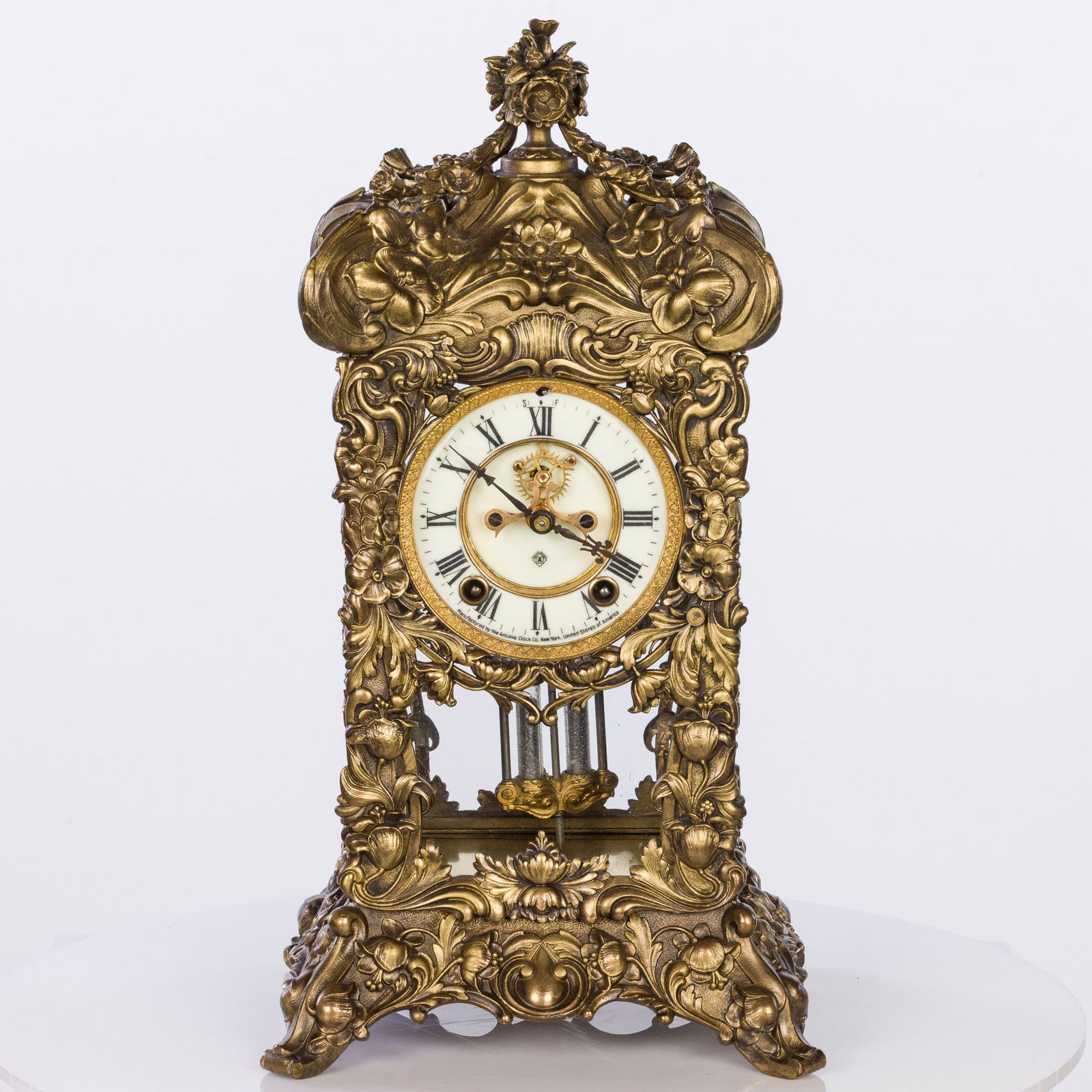 Ansonia 'Floral' Crystal Regulator Clock (1 of 13)