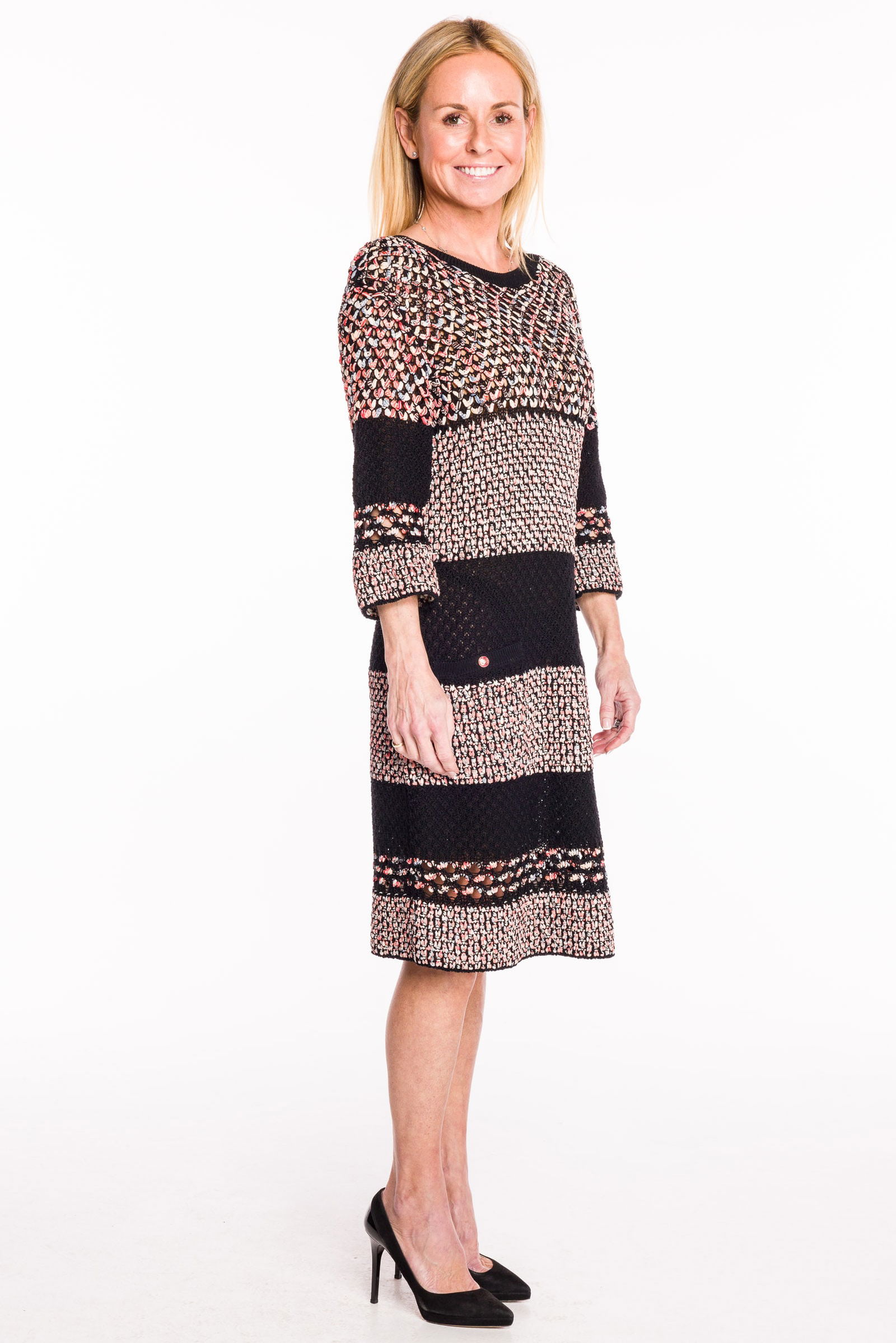 Chanel Multicolored Cotton & Silk Open Knit Dress (1 of 8)