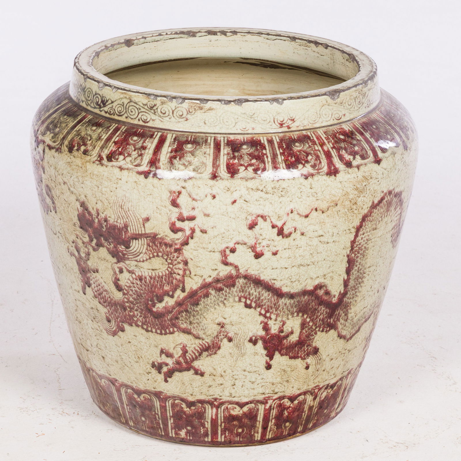 Very Large Chinese Underglaze Copper Red “Gang (1 of 9)