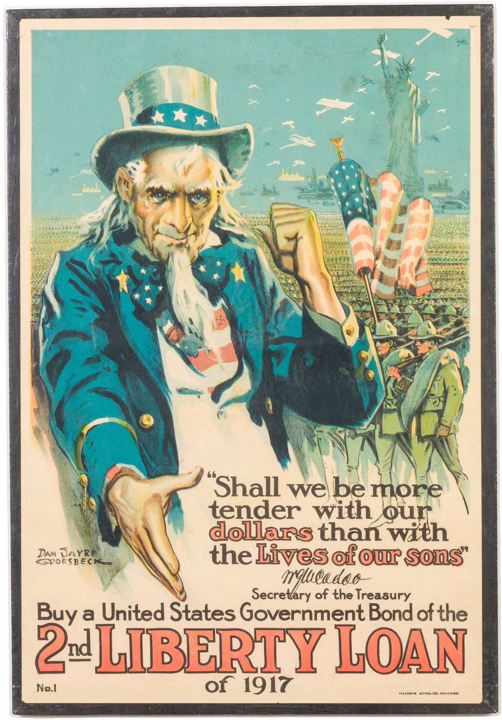 2nd Liberty Loan, Dan Sayre Groesbeck, WWI Poster (1 of 10)
