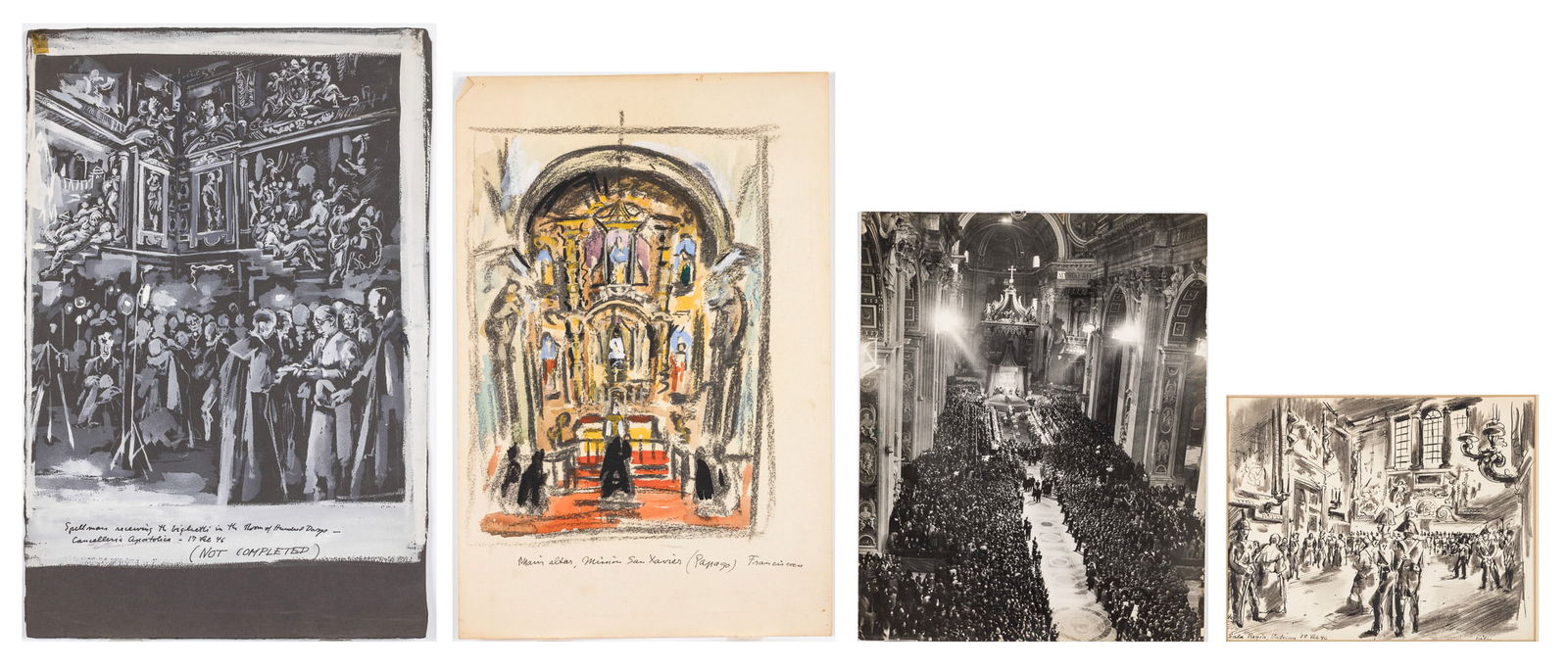 Frede Vidar, 3 Studies of Vatican & Vintage Photo (1 of 20)