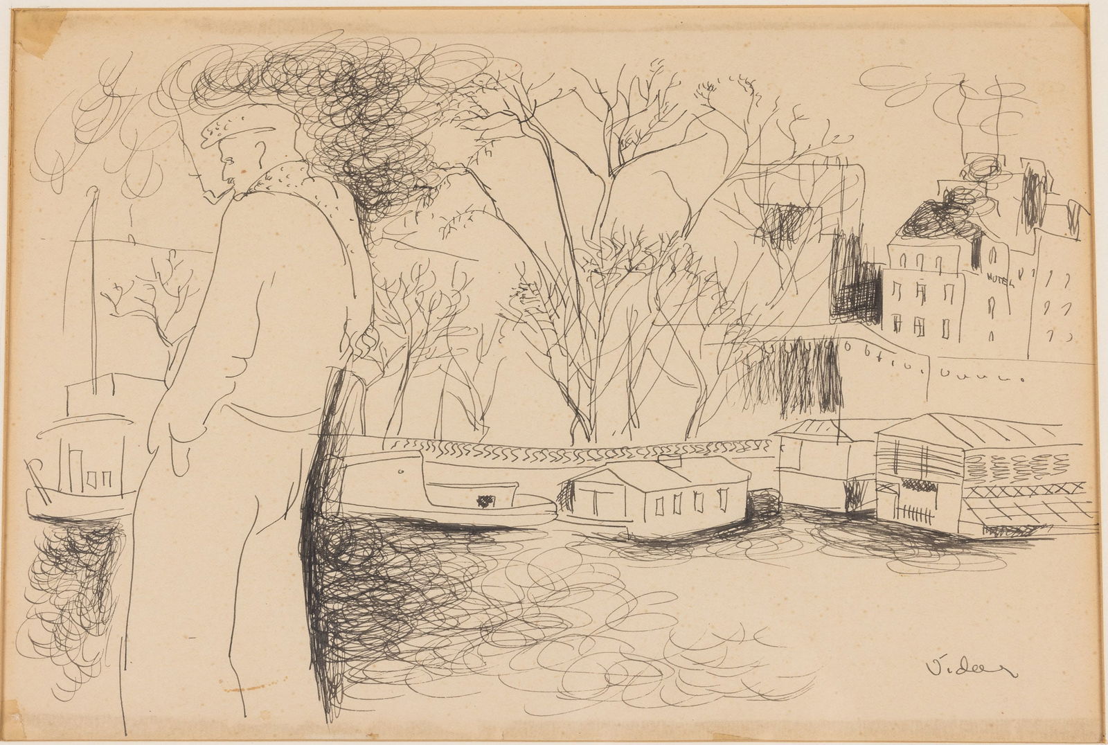 Frede Vidar (MI, 1911-1967), Figure Walking (1 of 11)