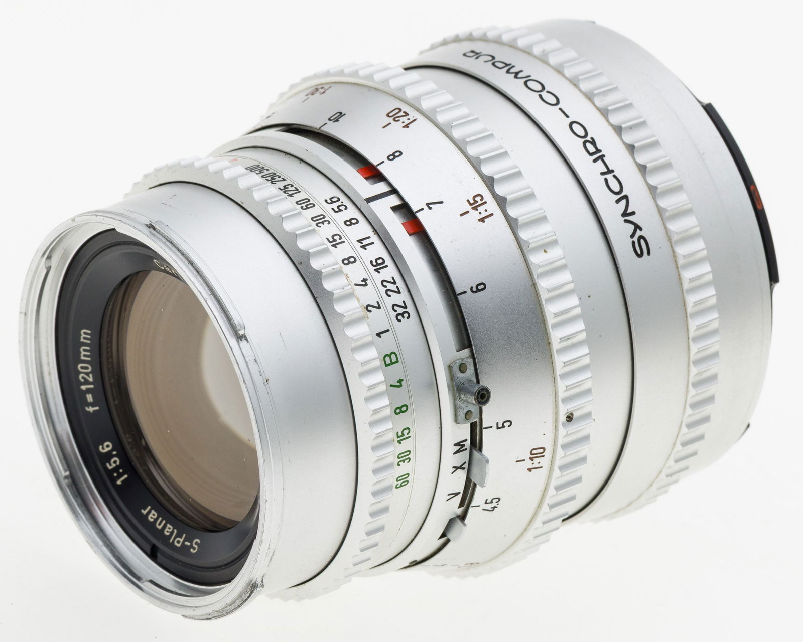 Carl Zeiss Sincro Compr S-Planar: Property from the Collection of Ray C. Cottingham Description: Carl Zeiss Sincro Compr S-Planar, f5.6 120mm, SN 3336348, with front and back caps. According to the consignor the motorized
