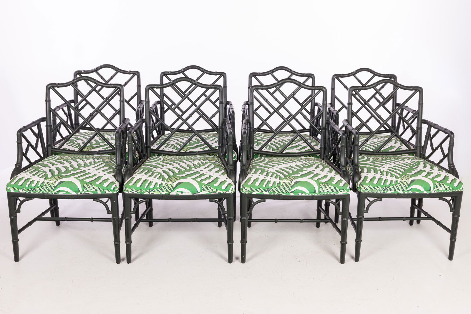 Set of 8 Faux Bamboo Dining Chairs (1 of 11)