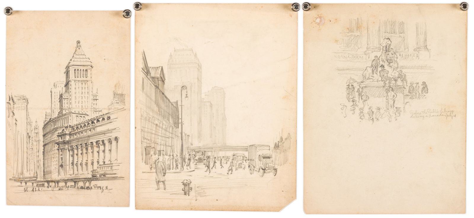 3 Christopher Murphy Jr. (Sav, 1902-1973) Sketches: Property from the Virginia and John Duncan Collection, Savannah, GA Description: Three Christopher Murphy Jr. (Savannah, 1902-1973) Sketches, comprising a 11 in. x 8 3/8 in. graphite sketch of fig