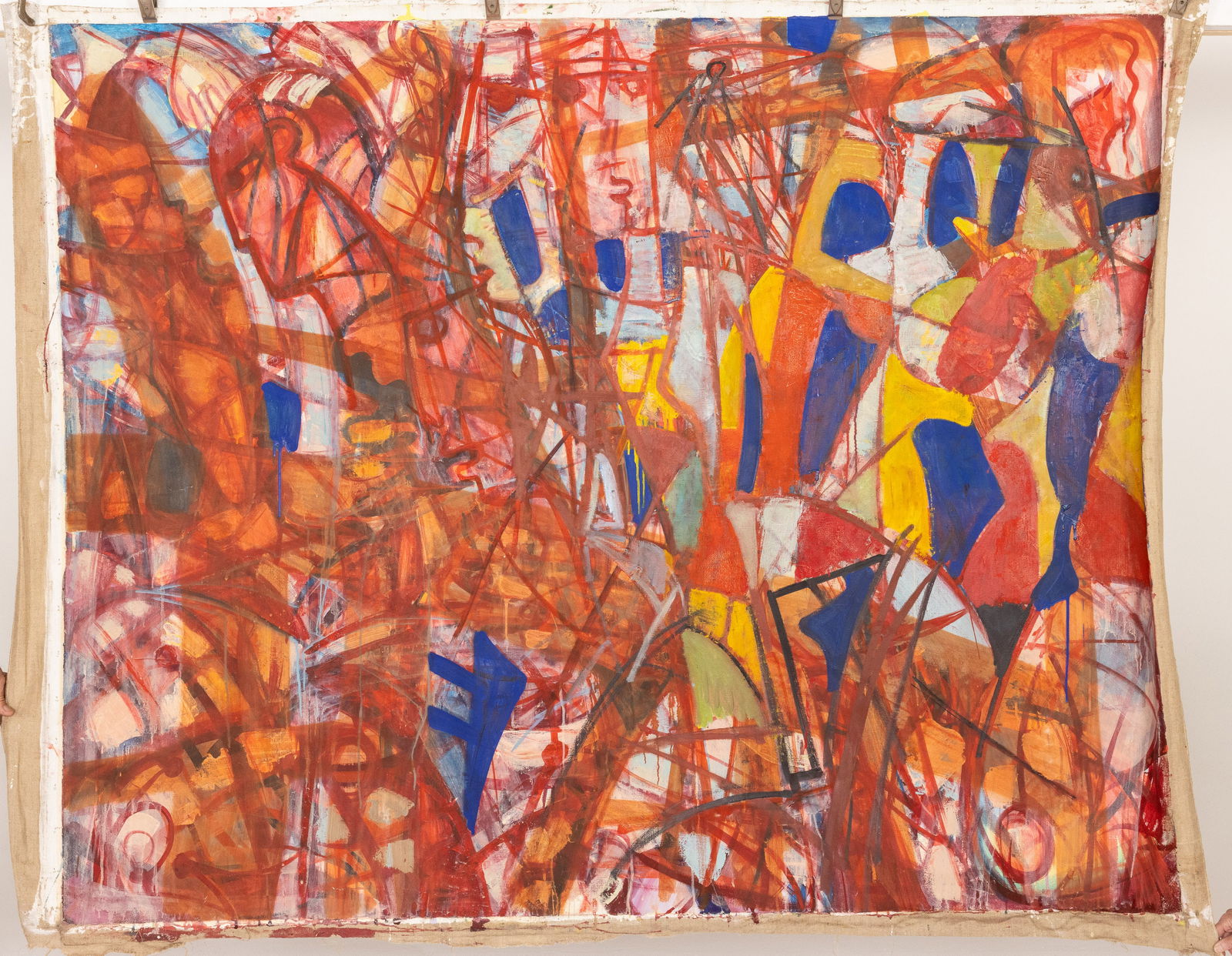 Malinovsky (Russian, 20th C), Red Abstract, O/C (1 of 9)