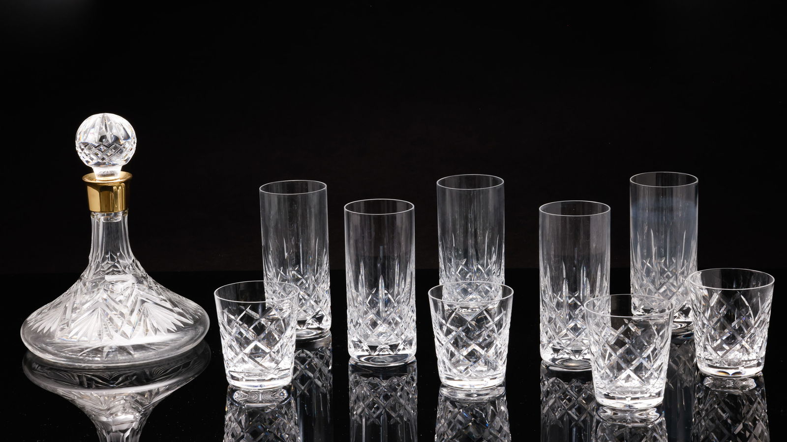 Waterford Decanter, 4 Lowballs and 5 High Balls (1 of 11)