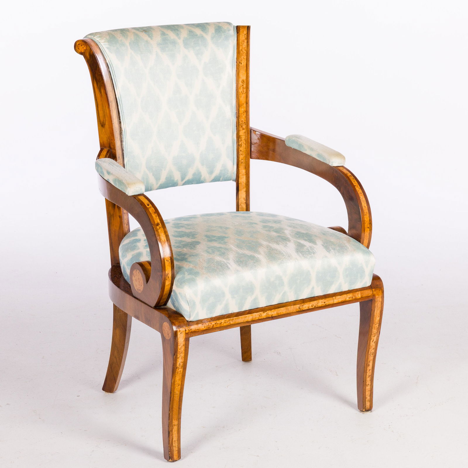 Biedermeier Walnut Open Armchair, Mid 19th Century (1 of 13)