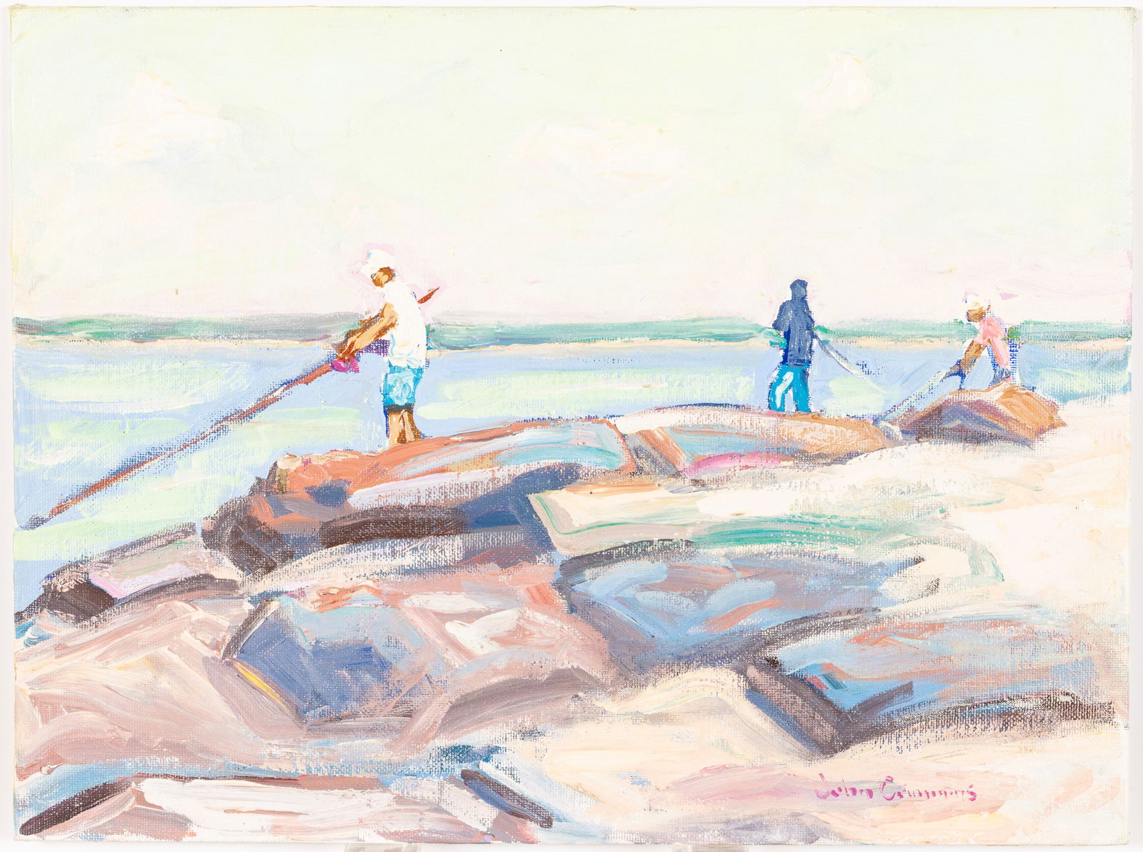 John Crimmins (American, b. 1963), Fishermen, O/B (1 of 10)