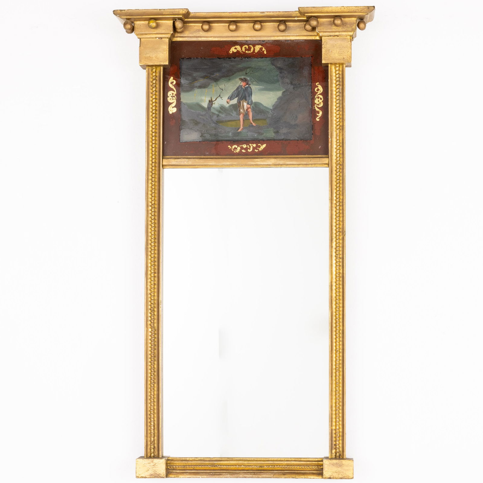Federal Giltwood and Eglomise Mirror, 19th C (1 of 7)