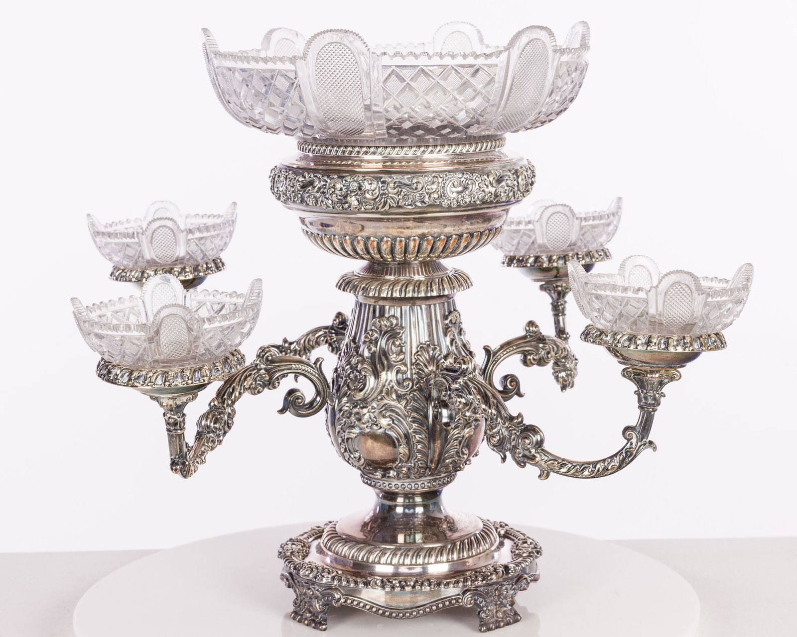 English Silverplate and Cut Glass Epergne (1 of 13)
