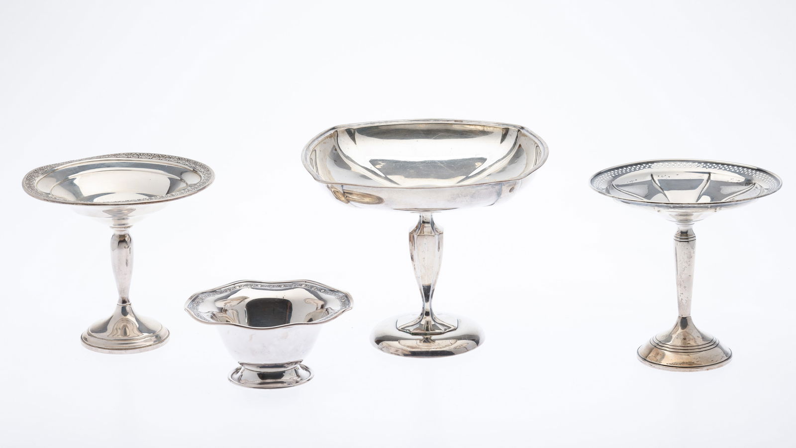 3 Sterling Silver Compotes and a Footed Bowl (1 of 9)