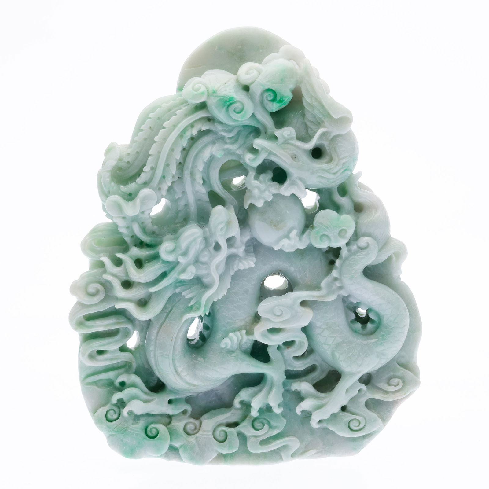 Chinese Jade Carving with Dragons and Clouds (1 of 10)