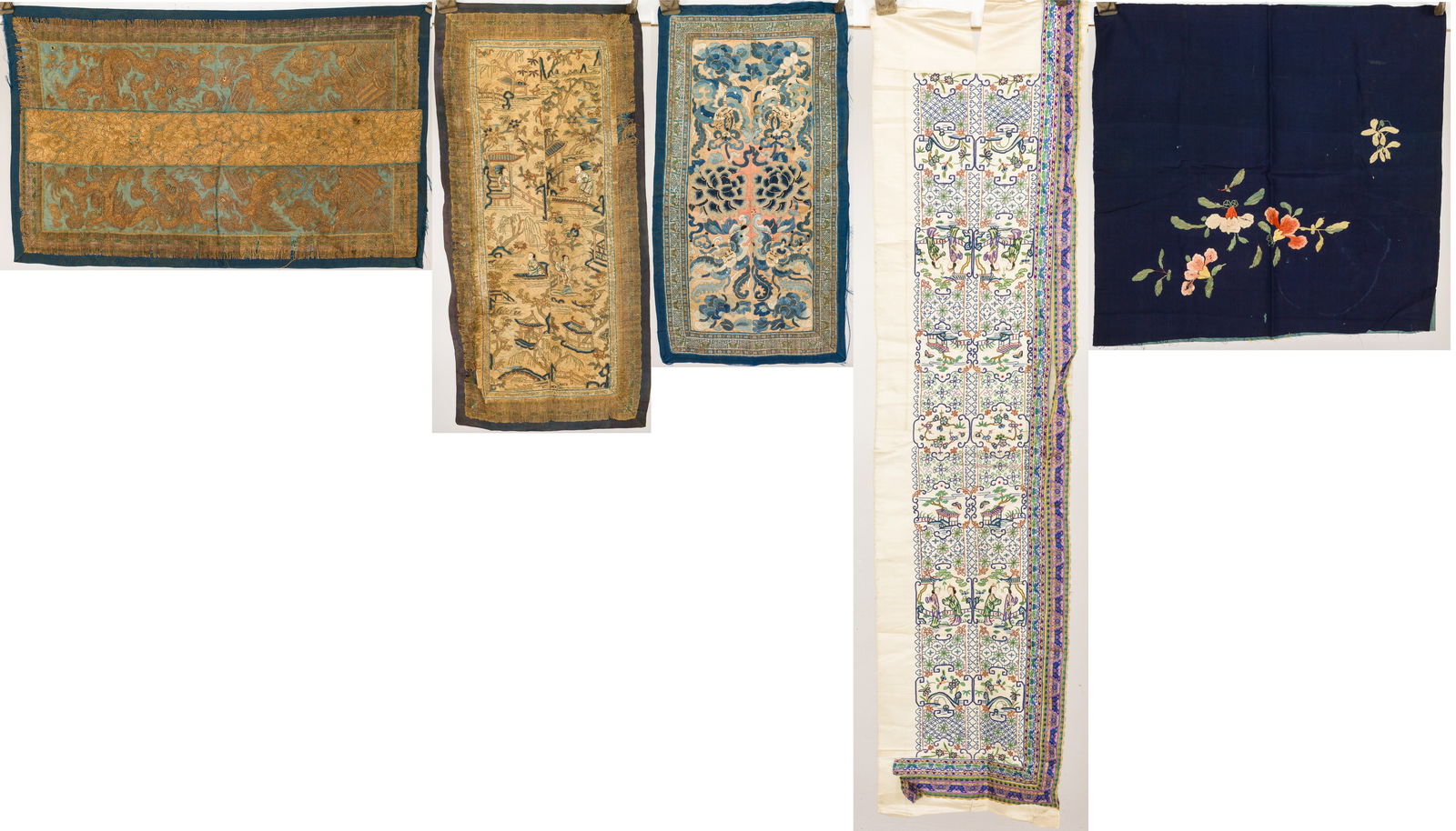 5 Miscellaneous Chinese Small Embroidered Panels (1 of 20)