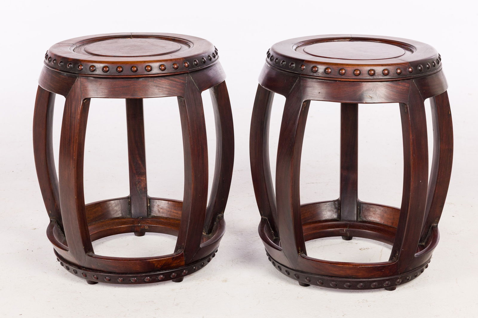 Pair of Chinese Hardwood Stools (1 of 7)