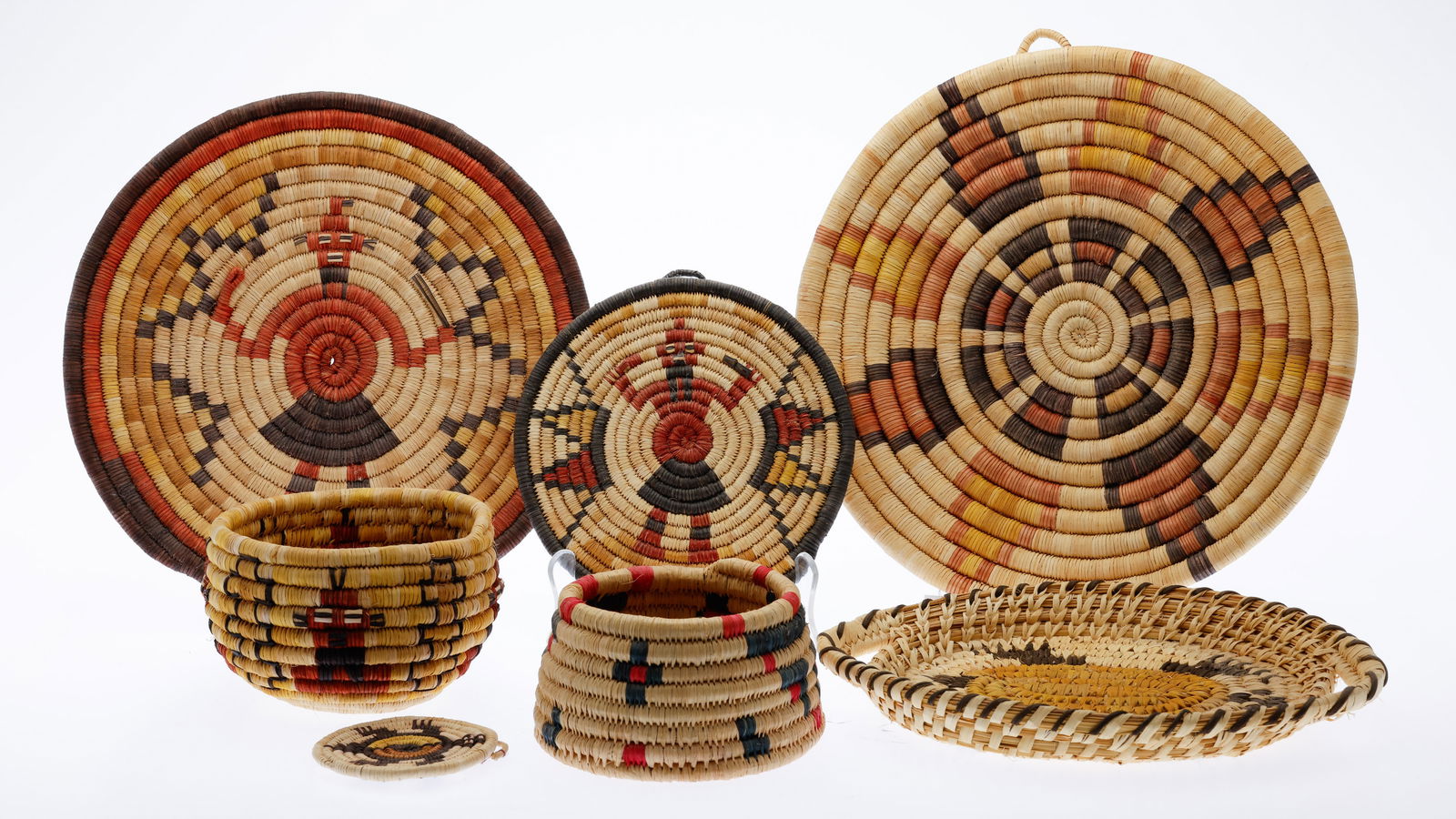 Group of 7 Native American Baskets and Panels (1 of 9)
