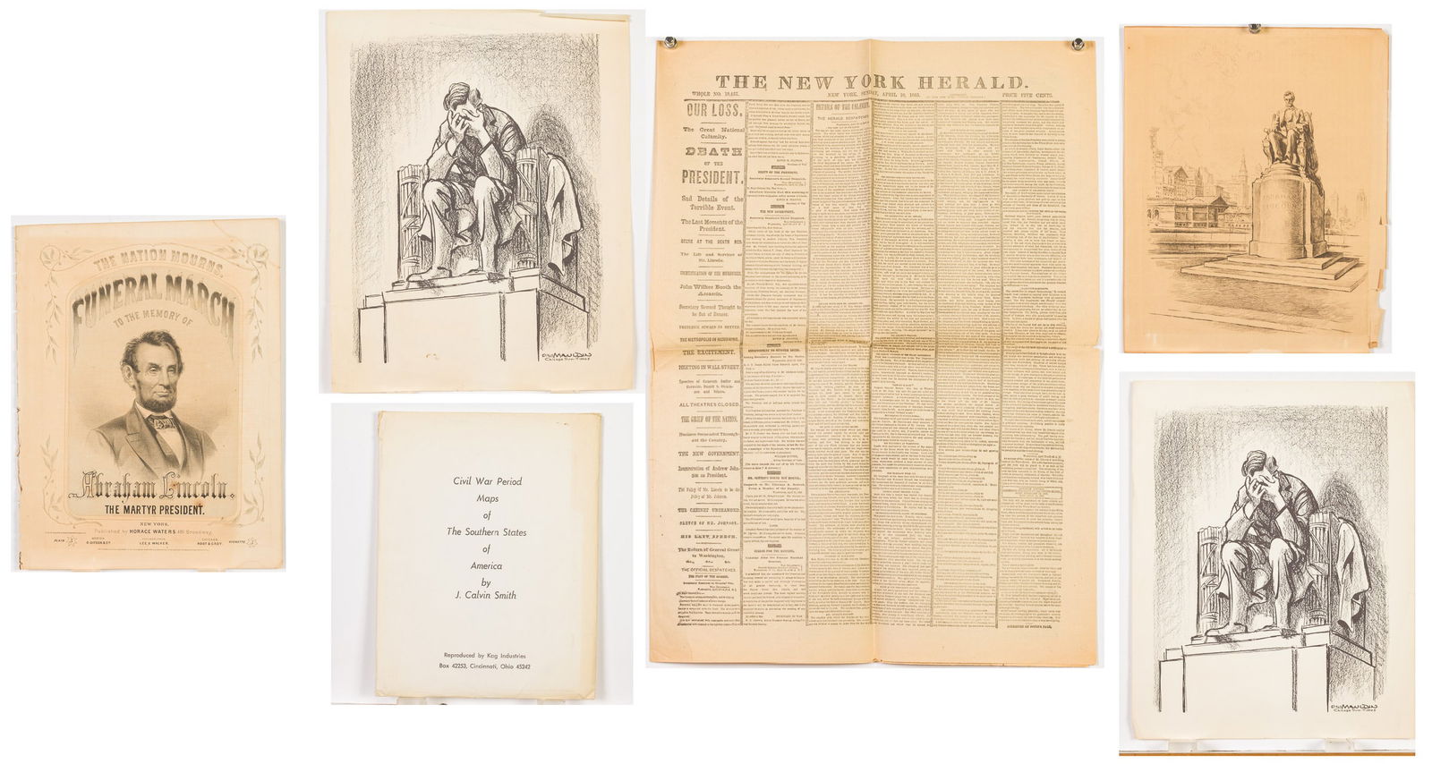 Lincoln Ephemera, Prints & Civil War Period Maps (1 of 19)