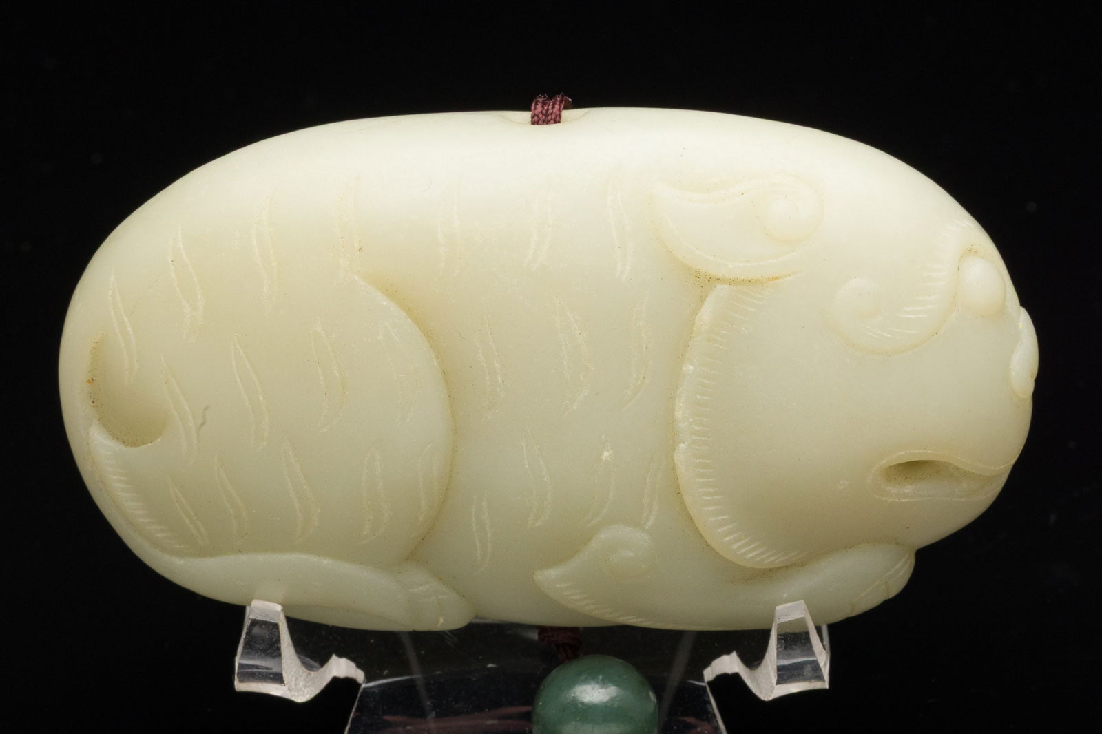 Chinese Carved Celadon Jade Animal Pendant (1 of 7)