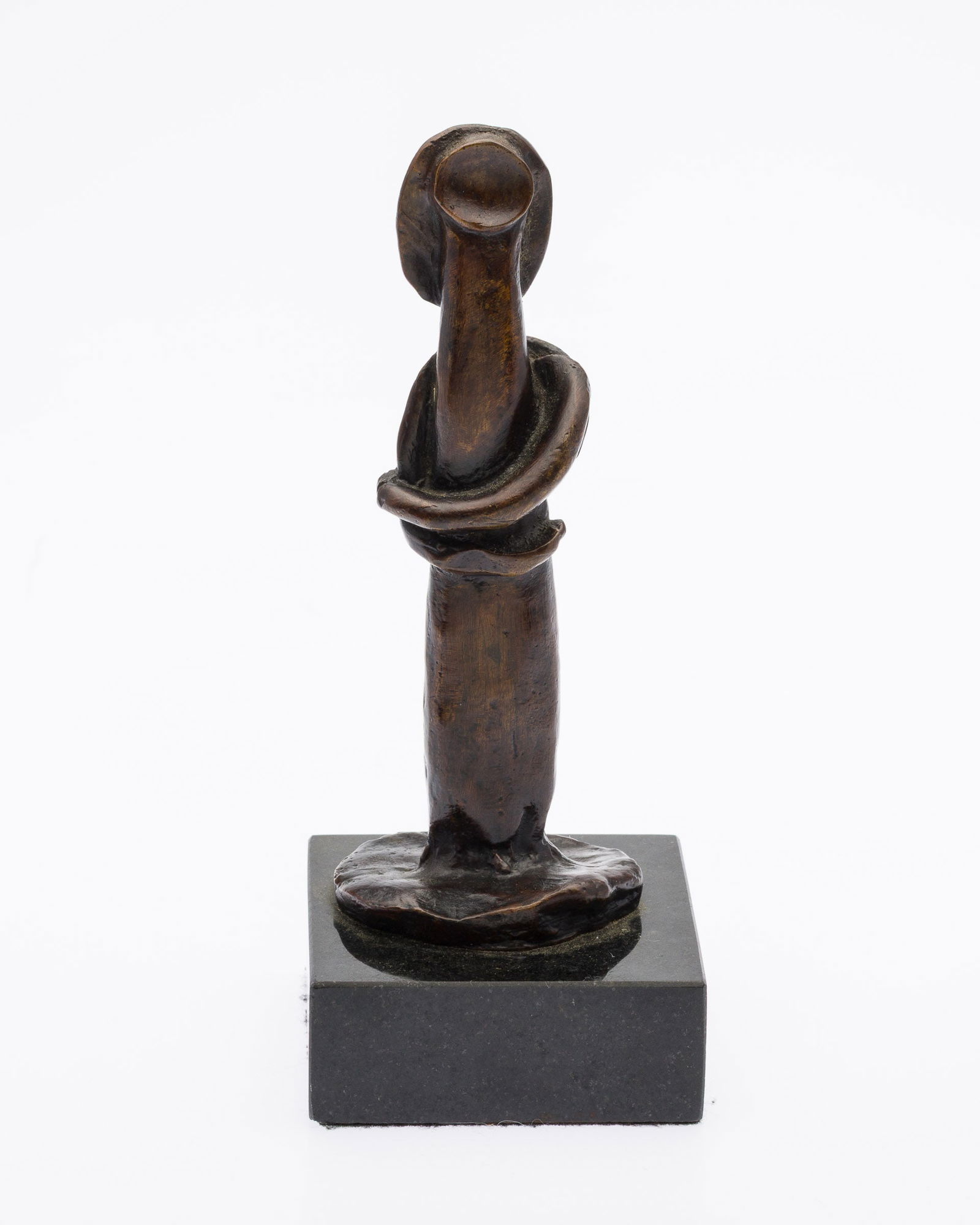 After Picasso, Femme Debout, Bronze: Property from the Estate of Arthur B. Kouwenhoven Jr., Savannah, GA Description: After Picasso, Femme Debout, Bronze, signed on base of bronze, an abstract female figure on a dark stone base. Dime