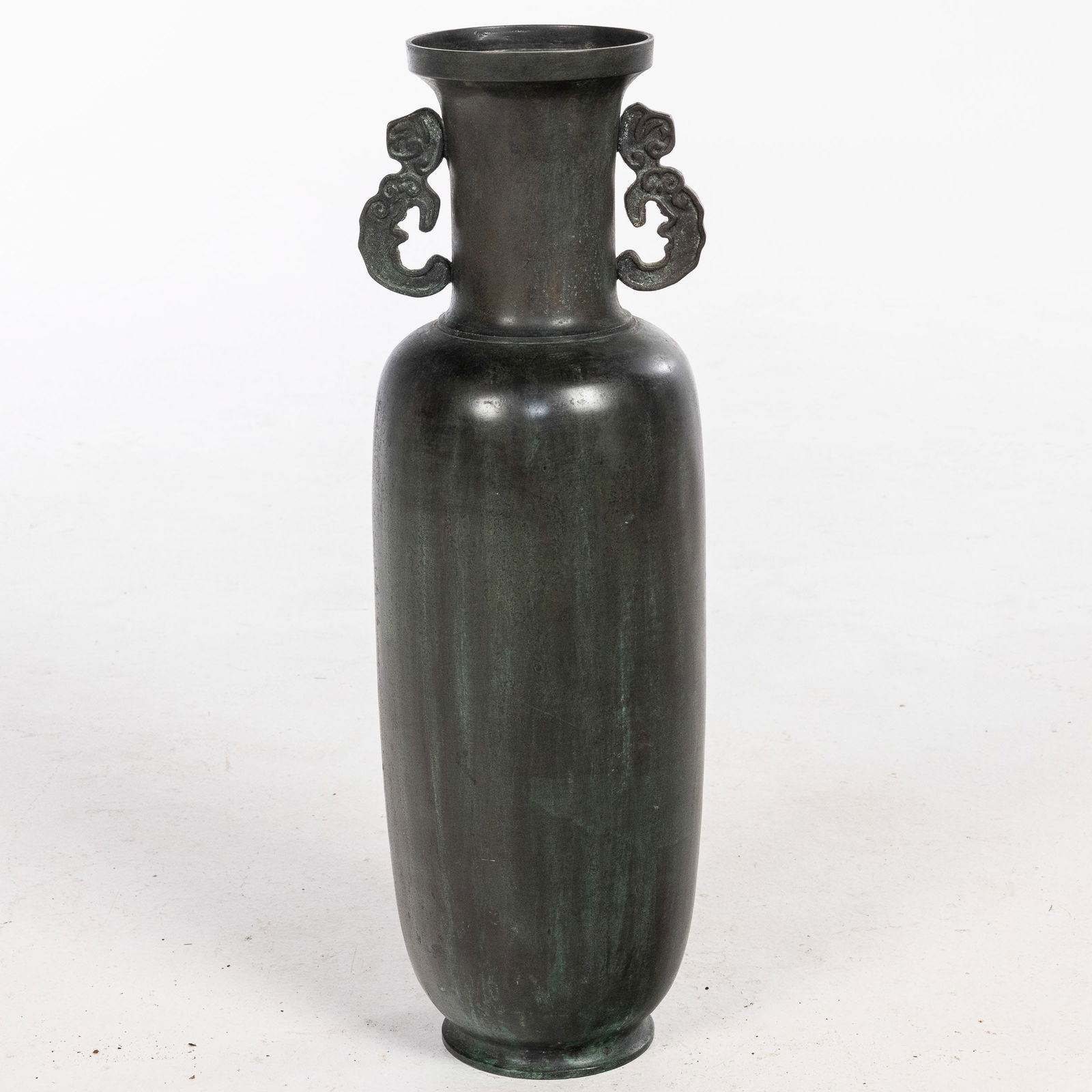 Large Asian Bronze Handled Vase (1 of 8)