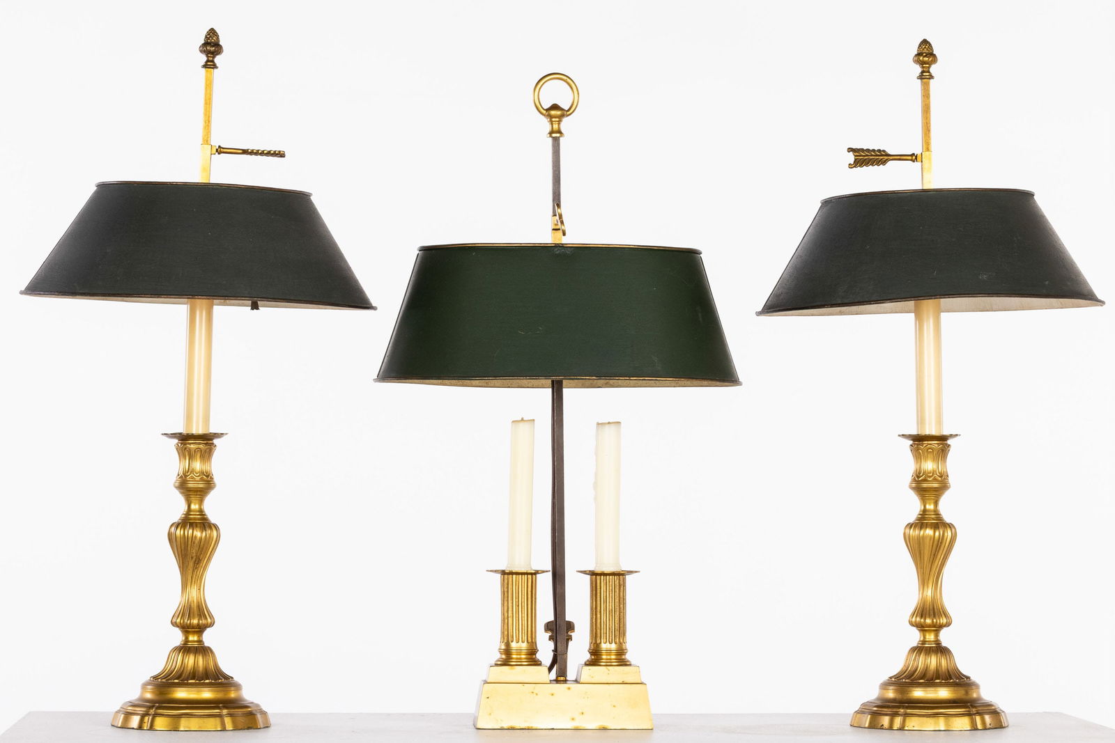 Pair of French Gilt Metal Lamps and Another (1 of 8)