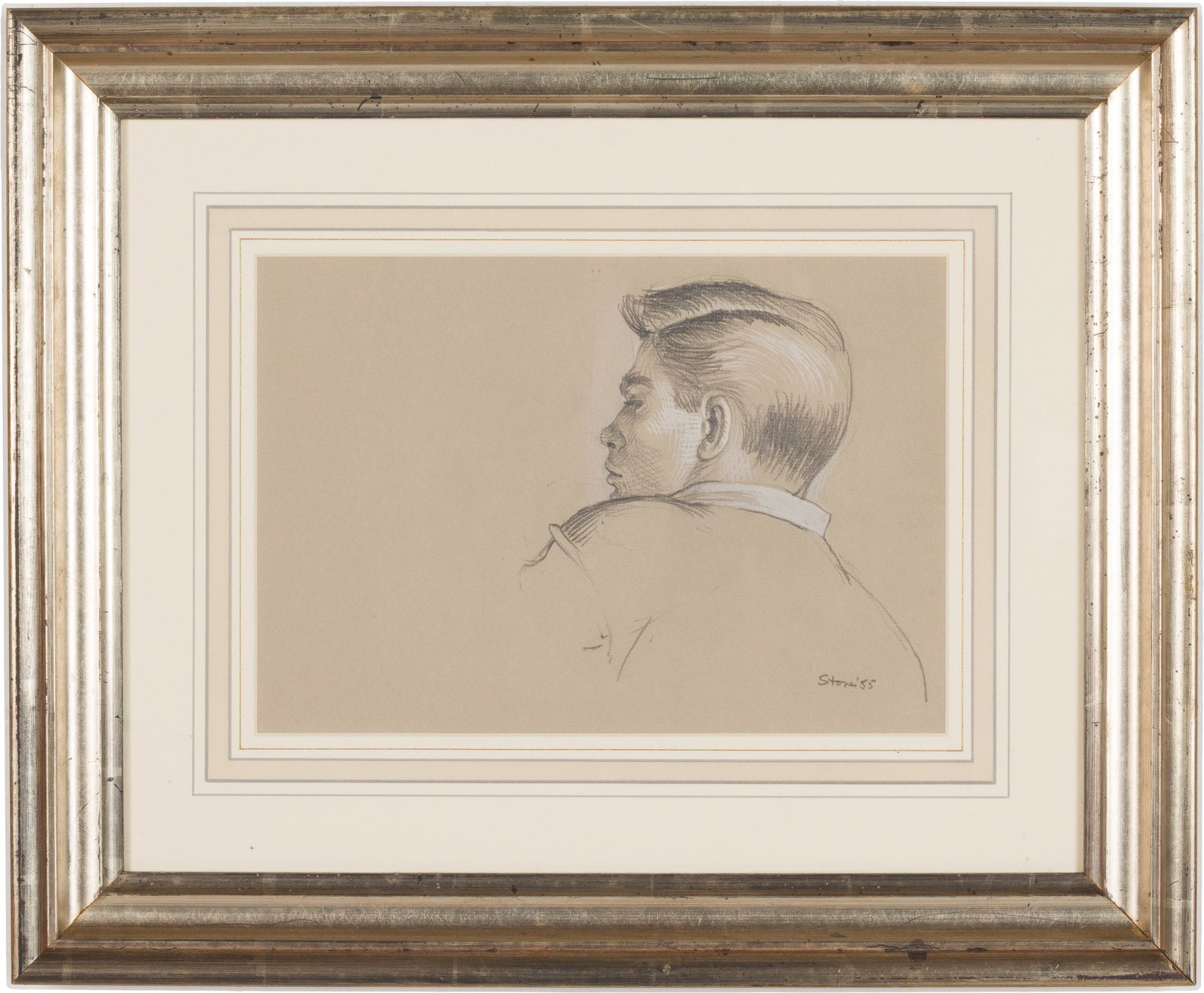 Paul Stone, Portrait of a Man, 1955, Pencil Study (1 of 11)
