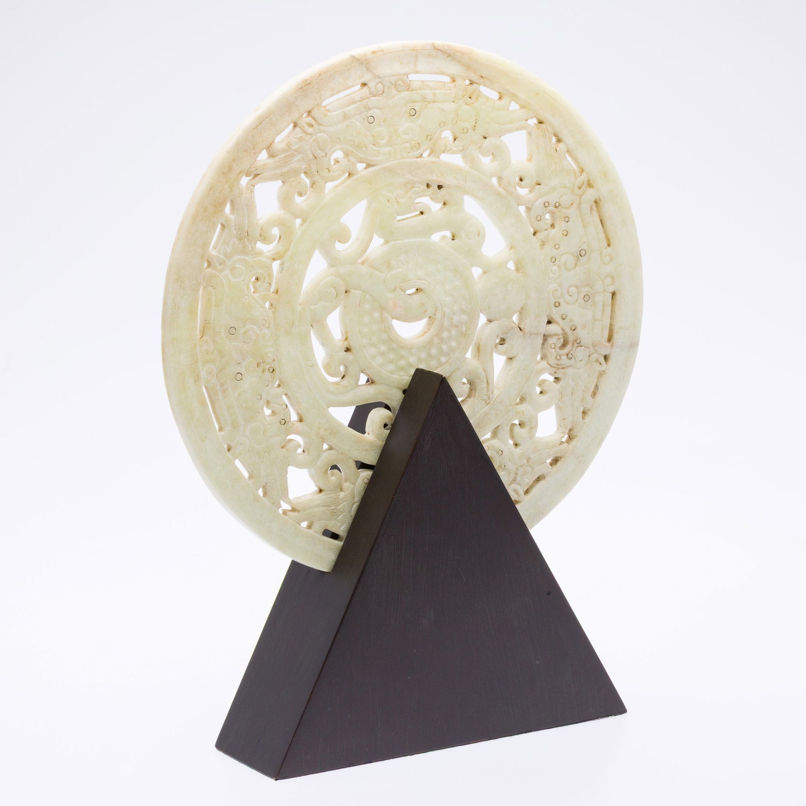 Carved Jade Disc on Stand (1 of 13)