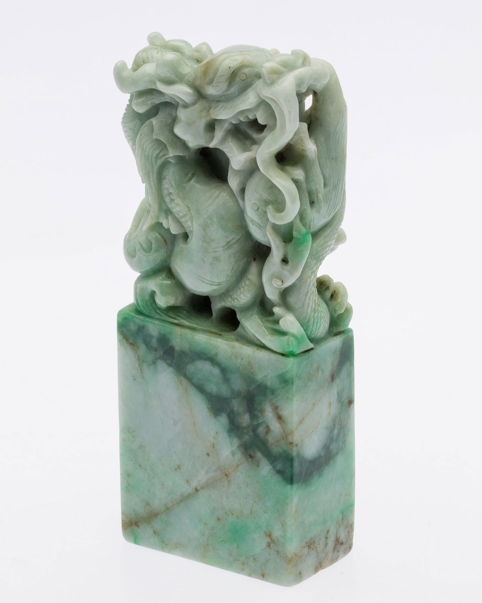 Chinese Carved Jadeite Dragon Stamp (1 of 9)