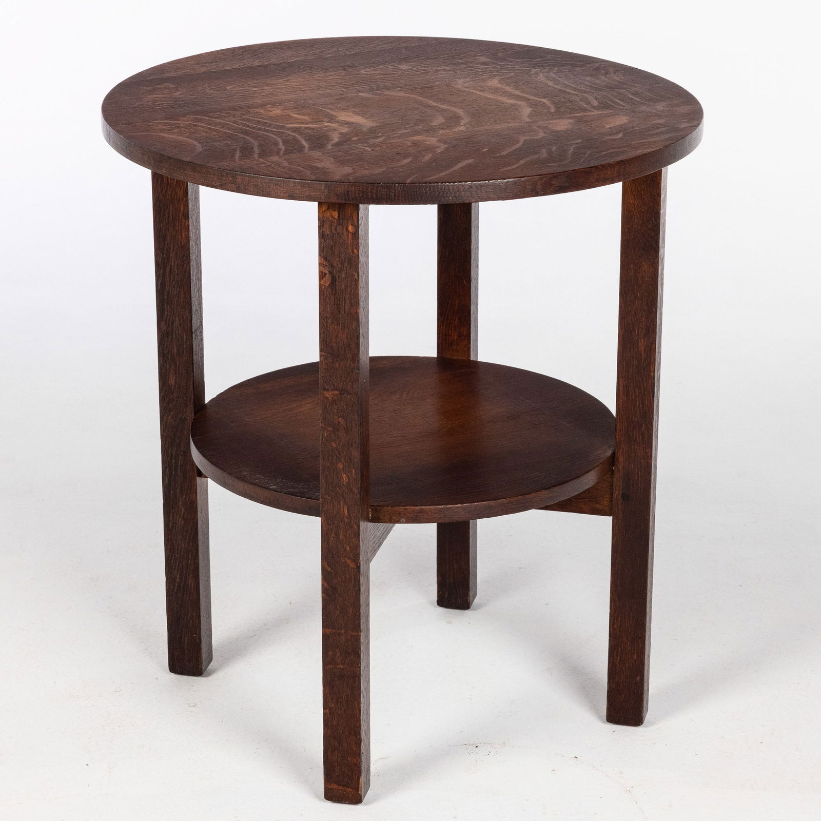 Stickley Round Oak Lamp Table (1 of 11)