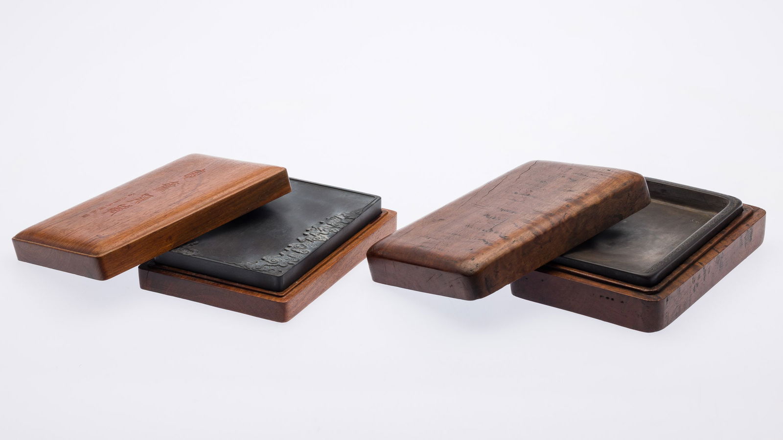 Two Chinese Inkstones in Wood Boxes (1 of 11)