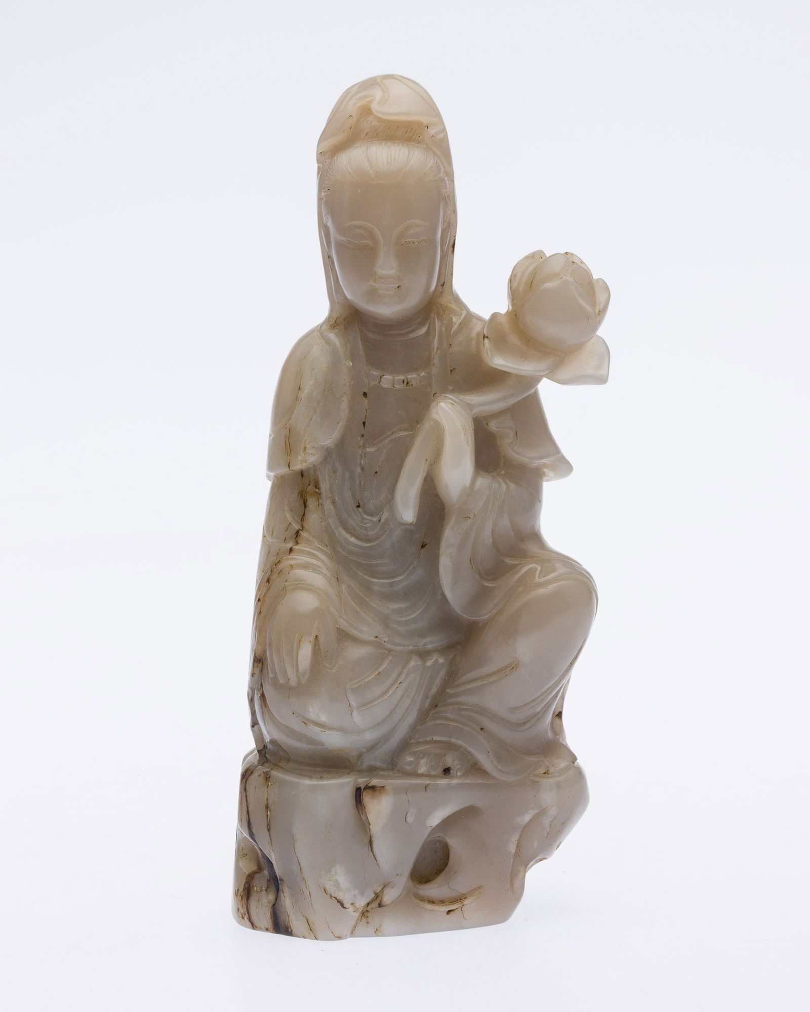 Chinese Carved White Jade Guanyin (1 of 12)