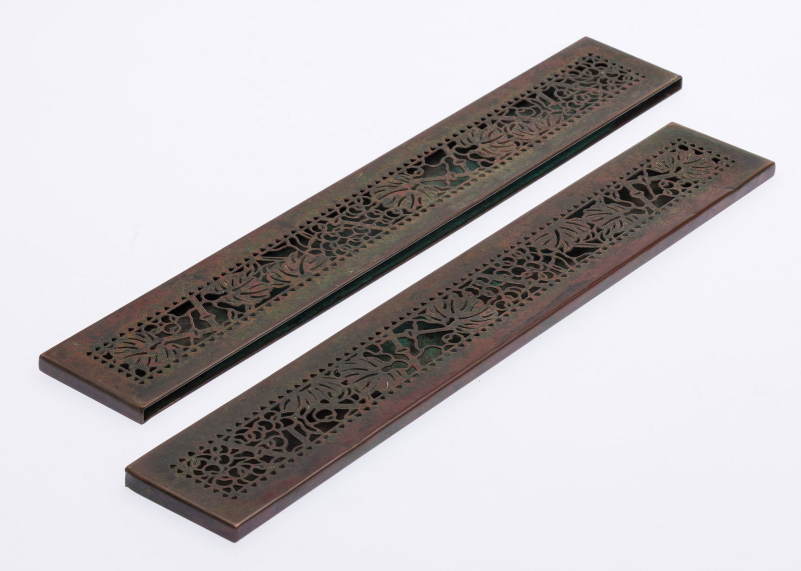 Tiffany Studios Grape Vine Desk Blotter Ends (1 of 9)