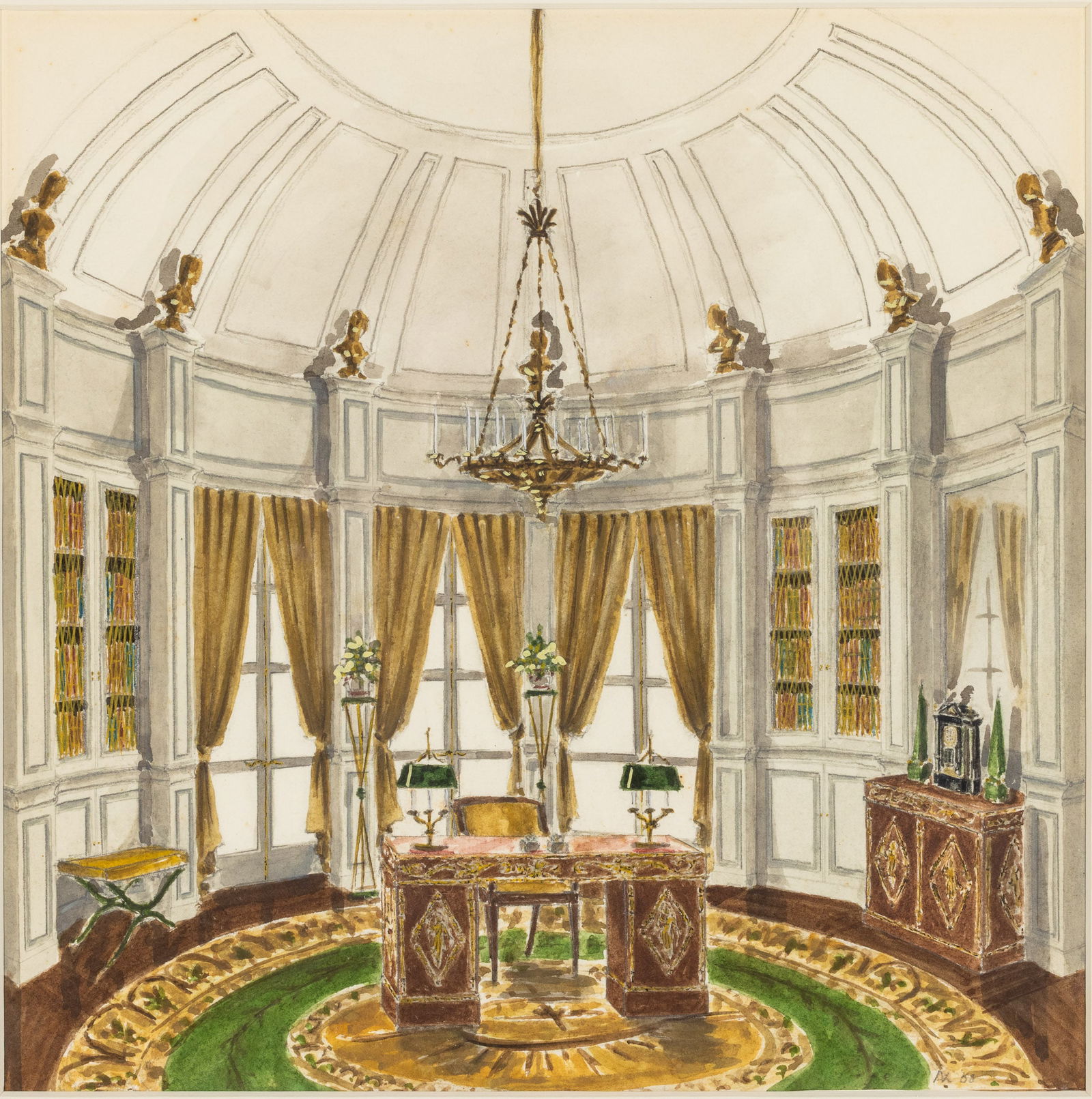 Arthur Kouwenhoven, Office Rendering, W/C, 1968 (1 of 12)