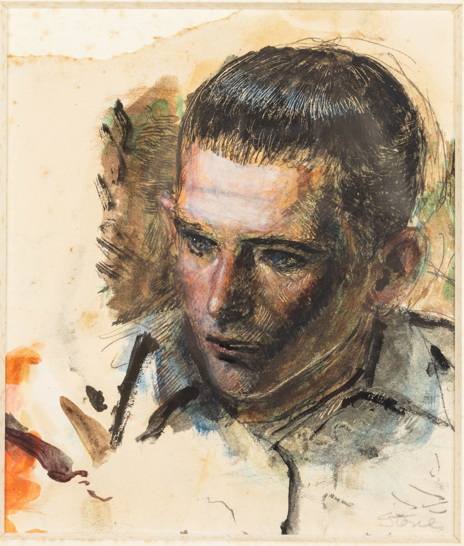 Paul Stone (GA/NC/MA, 1928-1976) Portrait Study, W/C (1 of 11)