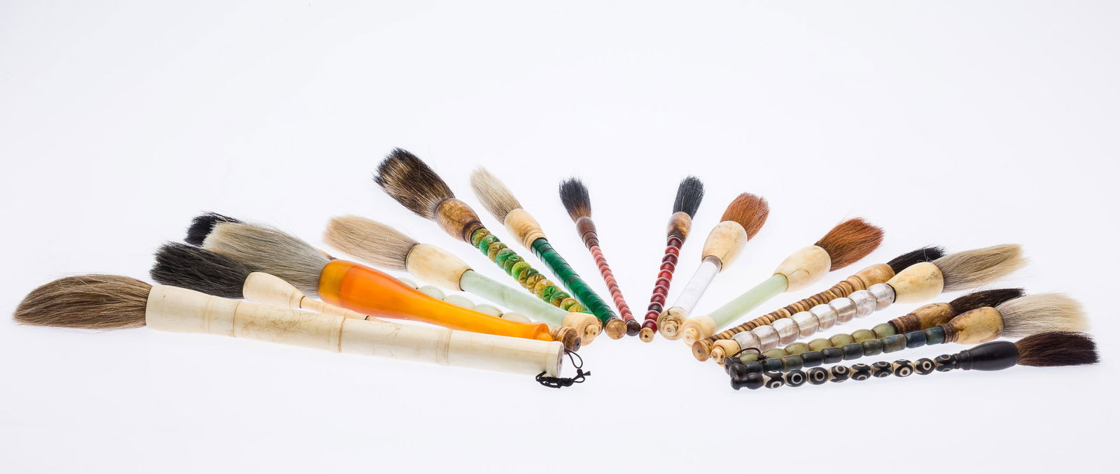 16 Jade, Bone, and Hardstone Paintbrushes (1 of 16)
