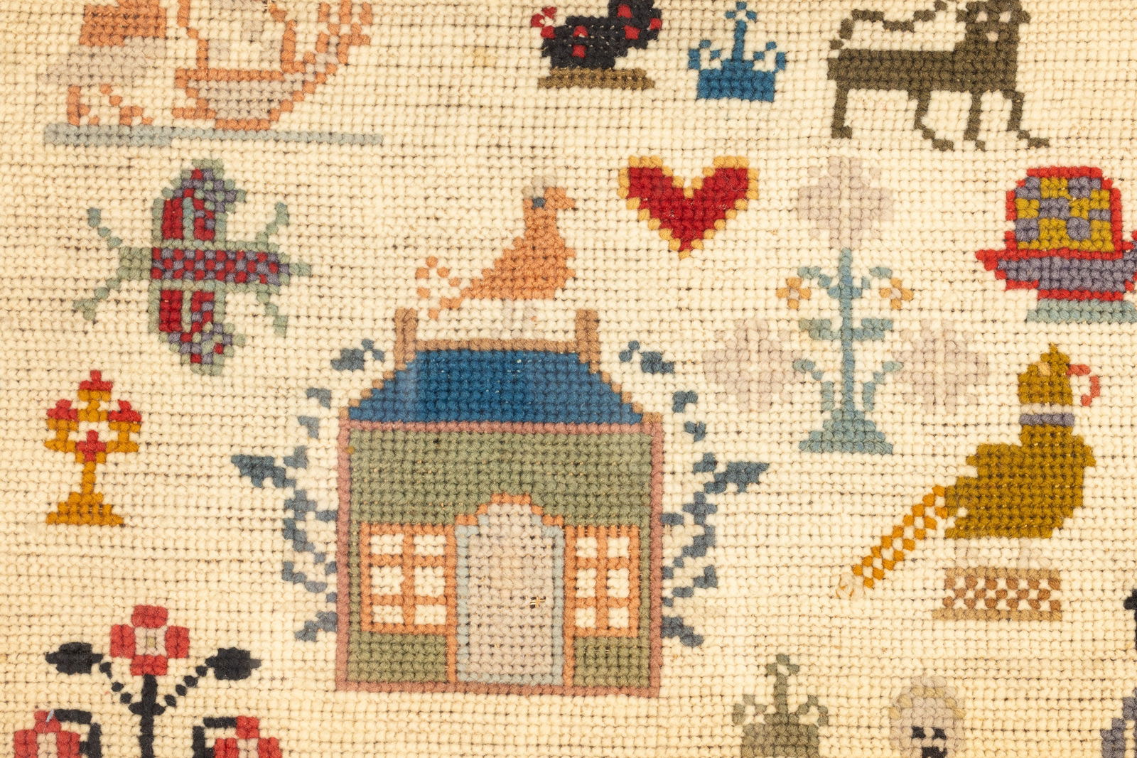 Needlework Sampler Dated 1864 - 9