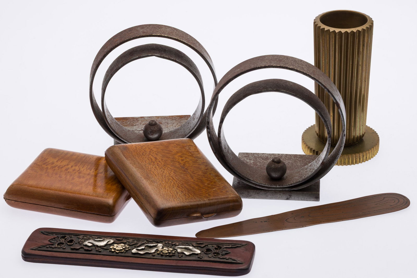 Group of Metal and Wood Desk Articles, 6 pcs. (1 of 12)