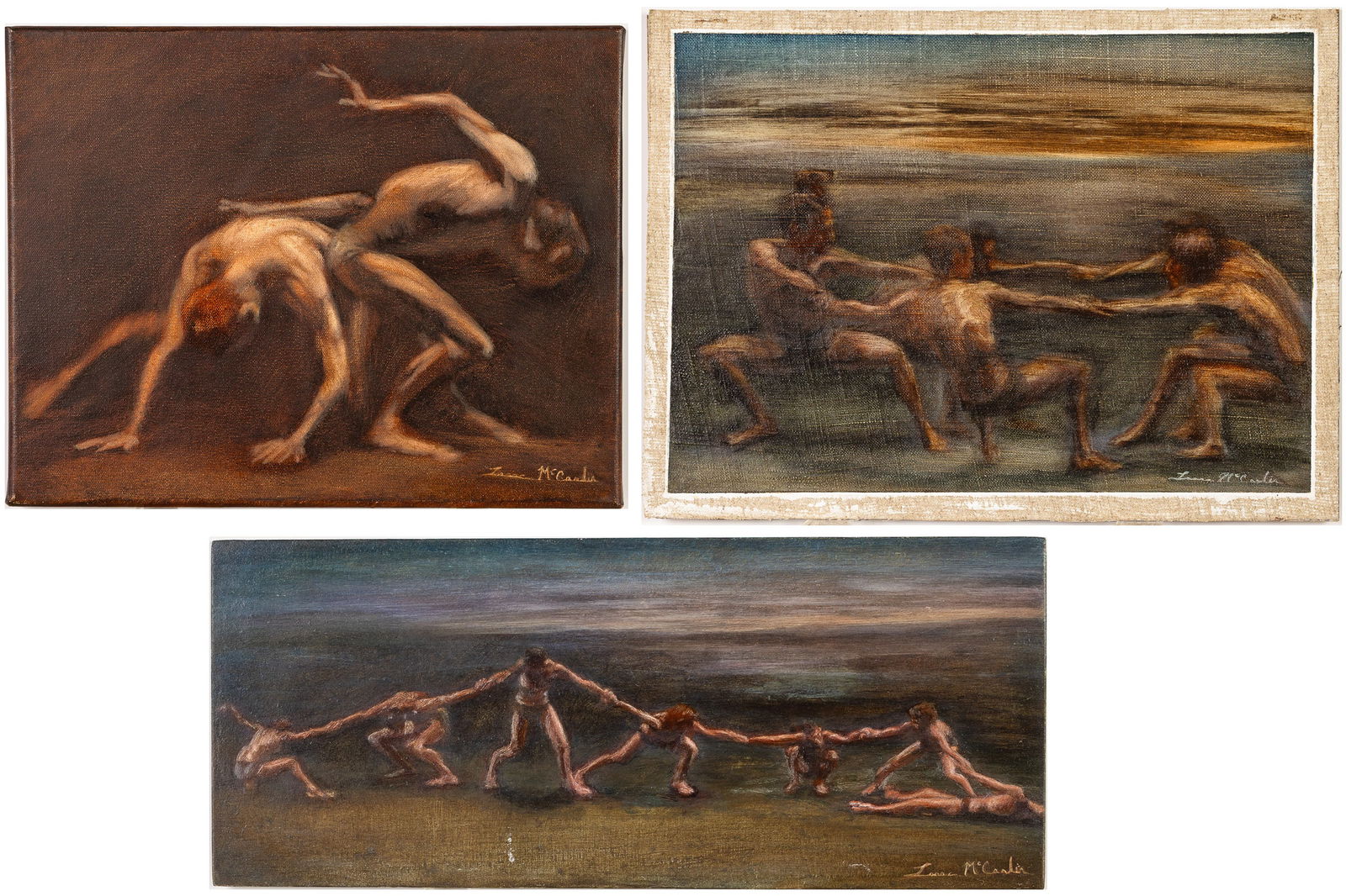 Isaac McCaslin (Savannah, 21st C), 3 Works, Oil: Property from the Estate of Arthur B. Kouwenhoven Jr., Savannah, GADescription: Isaac McCaslin (Savannah, GA, 21st C), 3 Works, 2022, Oil, all signed 'Isaac McCaslin' on lower right, largest signed